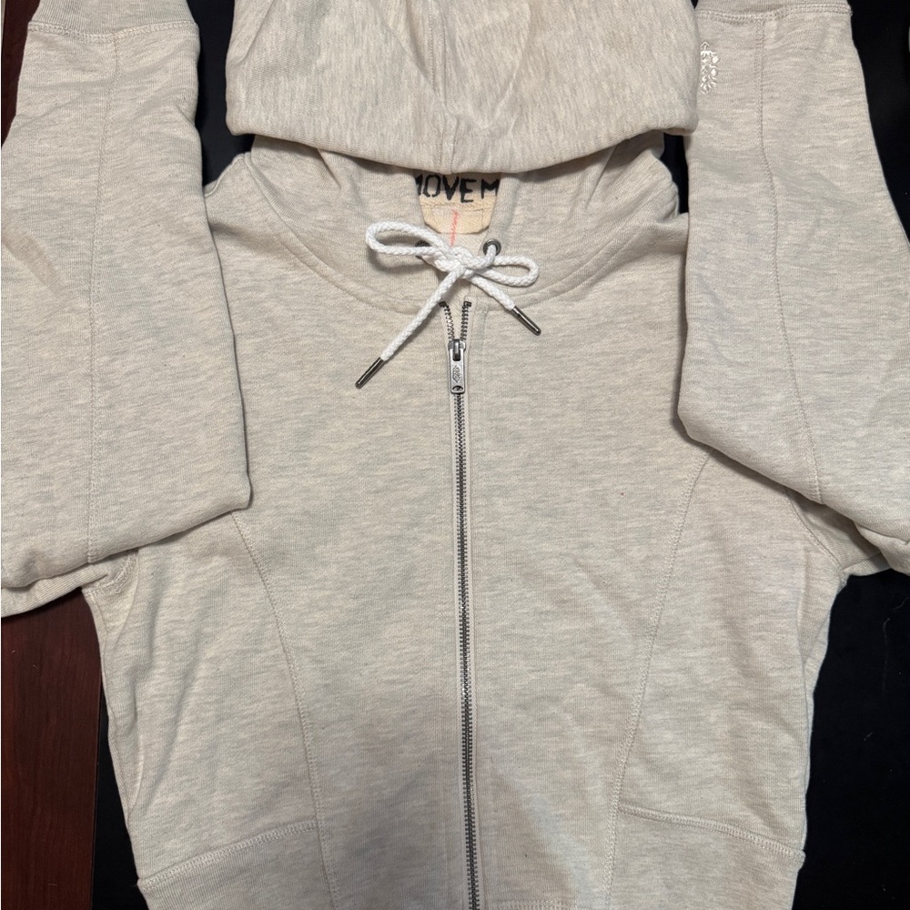 Free People Movement  Light Gray Zip-Up Hoodie size Small